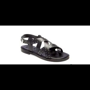 TOPSHOP black leather Paige studded sandals